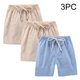 thumbnail image 5 of Odeerbi 2-10 Años Niños Niñas 3 Pcs Verano Algodón Lino Pantalones Cortos Entrenamiento Deportivos Cortos Lindo Color Sólido Pantalones Cortos Suaves Respirables, 5 of 9