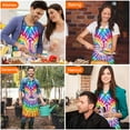 thumbnail image 7 of Colorful Rainbow Tie Dye Spiral Pattern Apron-Garden Aprons for Women with Pockets-Cotton Linen Waterproof Kitchen Cooking Gardening Aprons Adjustable for Kitchen,Cooking,BBQ and Salon 33x27 Inch, 7 of 7