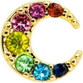 thumbnail image 2 of Body Candy Womens 16G PVD Steel Rainbow Crescent Moon Labret Monroe Lip Tragus Cartilage Stud 5/16", 2 of 3