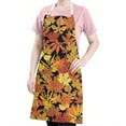 thumbnail image 5 of Autumn Fall Leaves Pattern Apron-Garden Aprons for Women with Pockets-Cotton Linen Waterproof Kitchen Cooking Gardening Aprons Adjustable for Kitchen,Cooking,BBQ and Salon 33"x27", 5 of 7