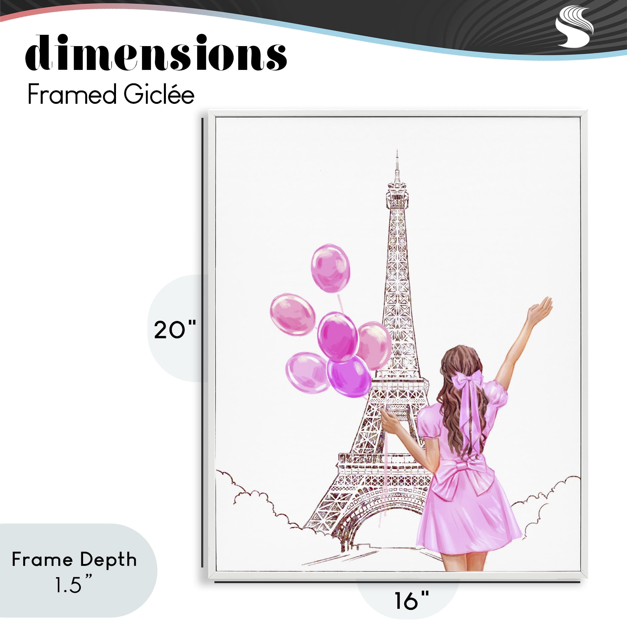 Stupell Industries Chic Paris Celebration White Framed Giclee Art, design by Ziwei Li