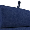 thumbnail image 4 of Jordan Manufacturing 44" x 22" Celosia Indigo Blue Crosshatch Rectangular Outdoor Chair Cushion with Ties and Hanger Loop, 4 of 10