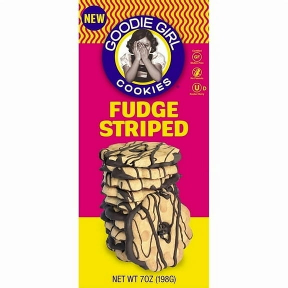 Goodie Girl Cookies Gluten-Free Fudge Striped Cookies, Shelf-Stable, 7 oz (2pack)