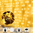 thumbnail image 2 of Window Curtain String Lights, 300 LED 8 Lighting Modes Fairy Copper Light with Remote, USB Powered Waterproof for Christmas Bedroom Party Wedding Home Garden Wall Decorations, Multicolor, 2 of 7
