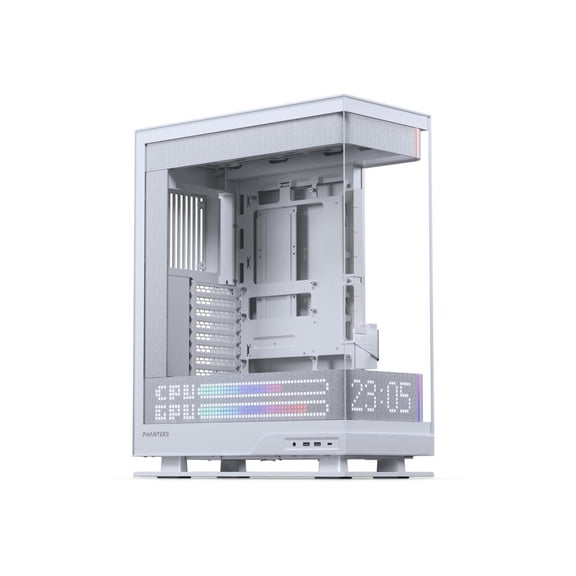 Phanteks Evolv X2 Matrix Mid Tower ATX Gaming Chassis with 900 LED Matrix Display, Fabric Interior Panel, Vertical Cooling System, Tempered Glass, Integrated D-RGB Lighting, Grey White
