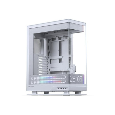 Phanteks Evolv X2 Matrix Mid Tower ATX Gaming Chassis with 900 LED Matrix Display, Fabric Interior Panel, Vertical Cooling System, Tempered Glass, Integrated D-RGB Lighting, Grey White