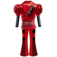 thumbnail image 6 of Kids Rise Red Costume Girls Short Sleeves Jacket Top Flared Pants Wig 4pcs Halloween Princess Dress up 5-15Y, 6 of 7
