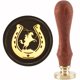 thumbnail image 1 of Sello de lacre con forma de herradura de caballo en forma de U, 30 mm. Sellos de lacre retro vintage con cabezal de latón extraíble y mango de madera., 1 of 9
