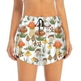 thumbnail image 2 of Vsdgher Mushrooms Print Women's Running Double Layer Shorts High Waisted with Pockets Elastic Yoga Workout Athletic Gym Sports, 2 of 8