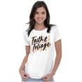 thumbnail image 3 of Cute Fall Autumn Faith and Foliage Womens Slim Fit Graphic Tee Brisco Brands M, 3 of 5