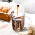 thumbnail image 3 of Yiaed Modern Urban Monkey Print Ceramics Coffee,Large Handle Design,Extra Large Tea and Coffee Cup for Office and Home Mugs, 3 of 6