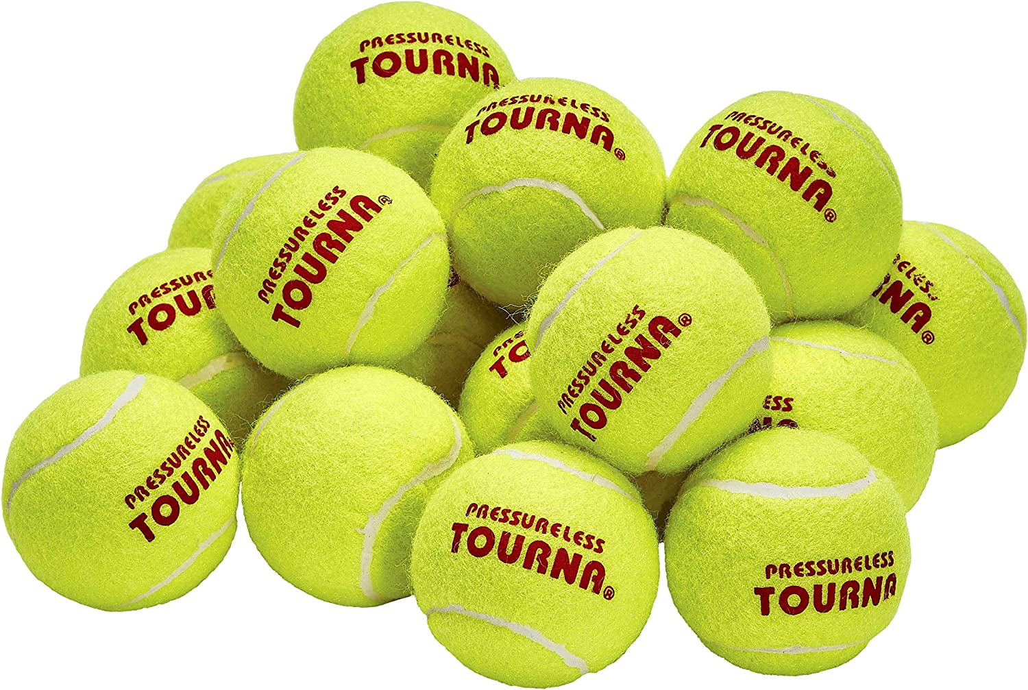 Unique Sports Tourna Pressureless Tennis Balls with Vinyl Tote, 45 Count, Yellow