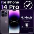 thumbnail image 2 of Designed for iPhone 14 Pro Case, with 2 x Screen Protector and Camera Lens Protector [Not Yellowing] Shockproof Protective Phone Case for iPhone 14 Pro 6.1 inch-Matte Purple, 2 of 13