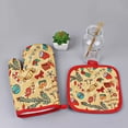 thumbnail image 4 of Juego de 2 manoplas y agarraderas para horno navideños, almohadillas resistentes al calor, guantes de cocina para manipular utensilios de cocina, utensilios para hornear y barbacoa, 4 of 5