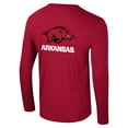 thumbnail image 3 of Men's Colosseum Cardinal Arkansas Razorbacks Logo Lockup 3-Hit Active Blend Long Sleeve T-Shirt, 3 of 3