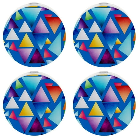 

YZUOUZY Bedside Lamps Nightlight 4-PC Turquoise Triangles Geometric Pattern