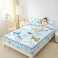 thumbnail image 4 of Homewish Cartoon Plane Twin Sheet Sets 3pcs for Kids Children Teens,Kawaii Aircraft Twin Fitted Sheet Microfiber,Transportation Theme Breathable Flat Sheet,Ultra Soft Home Decor, 4 of 7