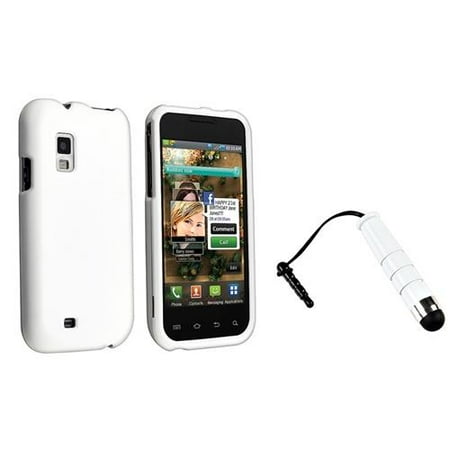 INSTEN White Hard Case+White 3.5mm Plug Stylus For SamsungFascinate/Galaxy S CDMA