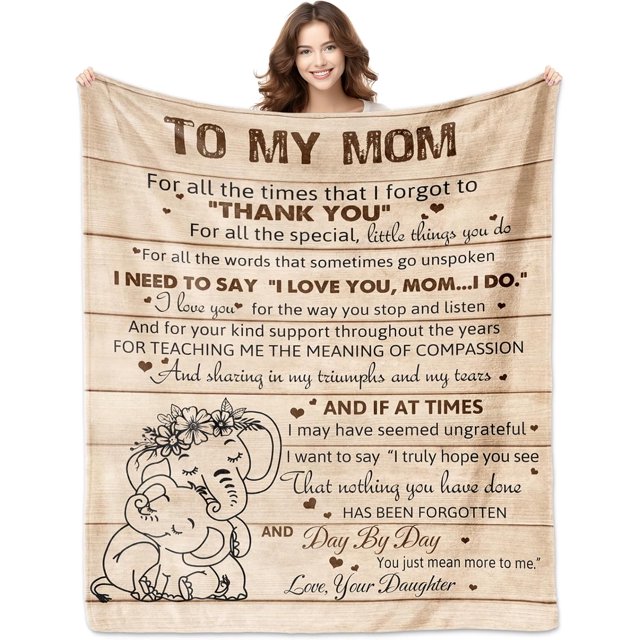 LHSHID Mom Gifts from Daughter Mom BlanketBest Mom Gifts Ideas for Mother Bonus Mom Gifts for Women Valentines Anniversary Mothers Day Christmas to My Mom Throw Blankets 40"x50"