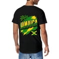 thumbnail image 2 of T-shirt Jamaica Flag Map  Soft Cotton Adult Heat-Transfer Graphic T-Shirt - 180g Breathable Fabric, Unisex Summer Casual Wear with Durable Heat-Printed Design, 2 of 9