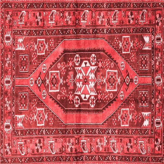 Ahgly Company Indoor Square Persian Red Traditional Area Rugs, 7' Square