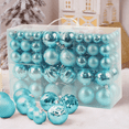 thumbnail image 3 of Inadays Christmas Balls Ornaments for Christmas Trees 104Pcs Shatterproof Plastic Christmas Ornament Set for Xmas Tree Decoration Hanging Ball for Holiday Wedding Party, Light Blue, 3 of 7