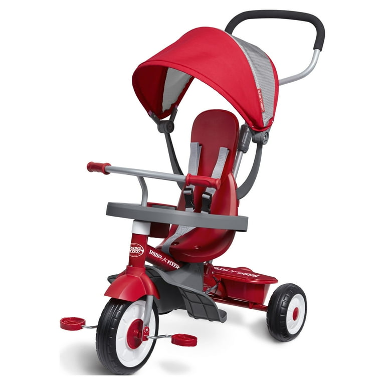  Radio Flyer Stroll 'N Trike - Triciclo rojo 4 en 1 para niños  pequeños de 1 a 5 años, 19.88 x 35.04 x 40.75 pulgadas : Juguetes y Juegos