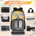 thumbnail image 3 of Yspwyqan Girls Backpack Set Ages 8-15, Wildflower Sunset White Horse Backpack and Lunch Box Set with Pencil Case, Double Zip Large Capacity Front Pocket Bags for Primary Elementary School, 3 of 7