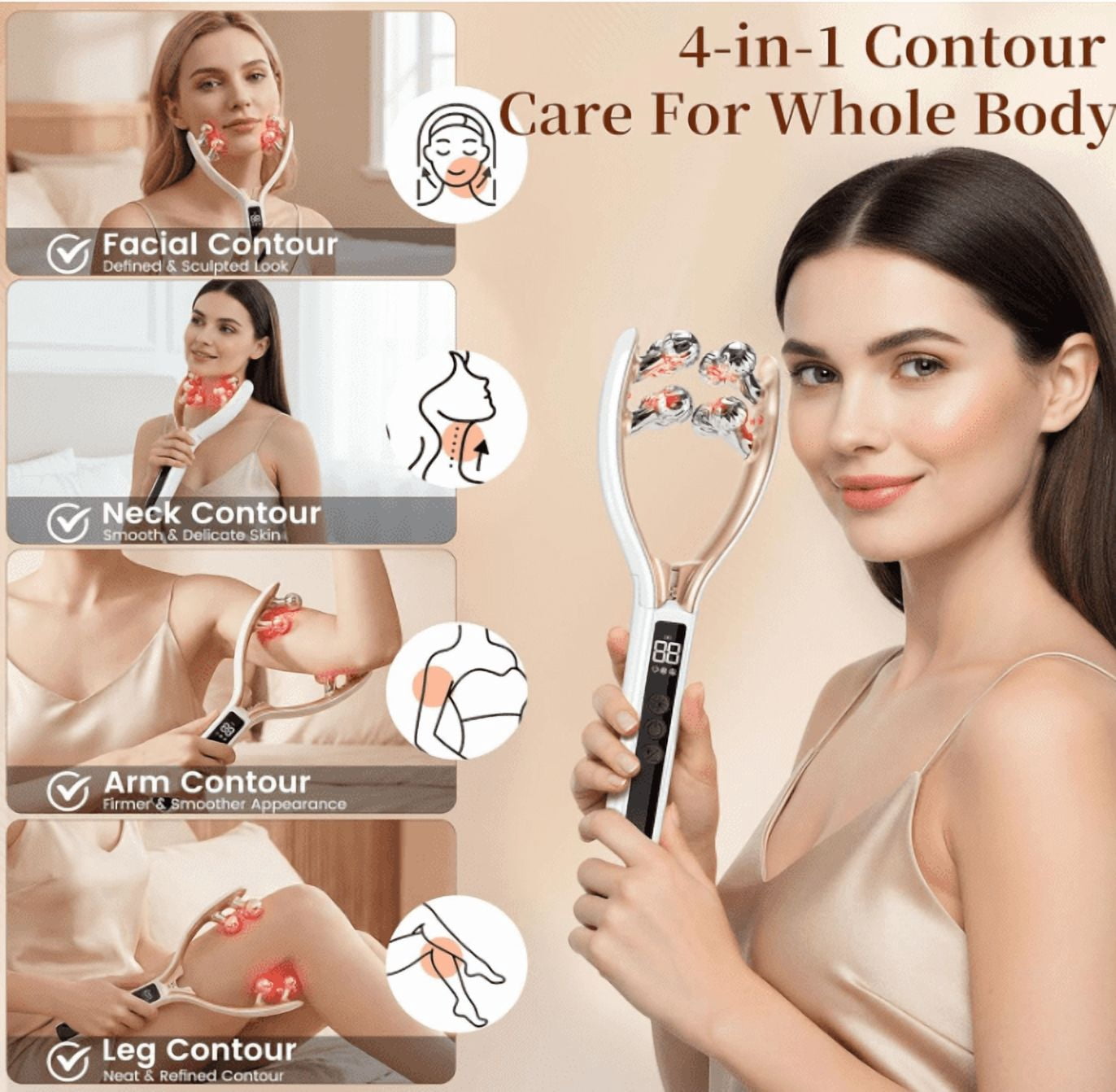 Facial massager tools, female facial roller skincare tools, rechargeable facial rollers for facial contour massage, facial, neck, arm and leg devices, portable household appliances