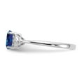 thumbnail image 4 of Auriga 14k White Gold Sapphire and Diamond Ring for Women Size- 7, 4 of 6