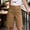 *Brown, variant on Women's High Waist Bermuda Shorts, Casual Straight Leg Knee Length Shorts with Pockets White,Women's Plus L