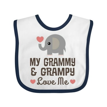 Inktastic My Grammy and Grampy Love Me Boys or Girls Baby Bib