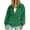 Green, variant on Womens Collared Vertical Rib Corduroy Zip Jackets Rib Pocket Oversized Long Sleeve Casual Outer Coat