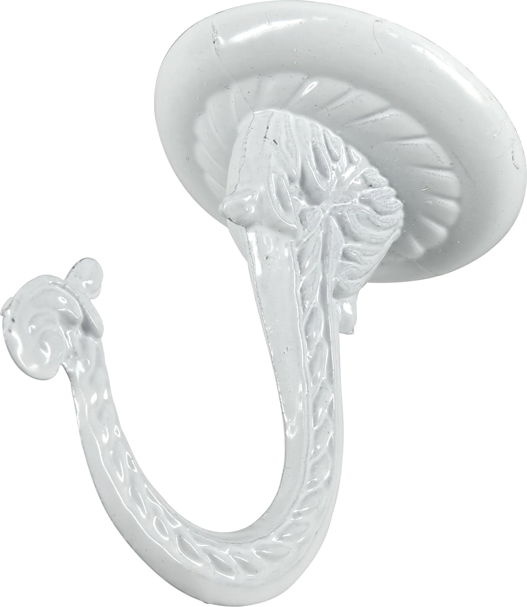 Hillman 536203 Decorative White Swag Hook, Wood or Drywall Surfaces (30lb)