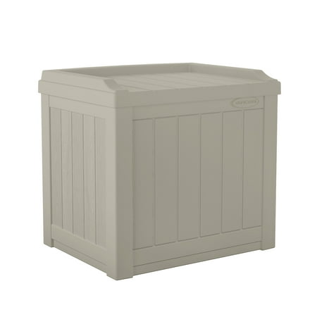 Suncast 22-Gal. Weather-Resistant Resin Outdoor Storage Deck Box and Bench, Light Taupe