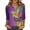 Dark Purple #004, variant on Mardi Gras Shirts for Women Glitter Carnival 3/4 Sleeve T Shirts Feathers Print V Neck Gold Tops Dark Purple 2XL