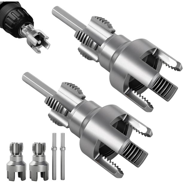 Llave para Tuberías de Agua 4 en 1, Roscadora para Tubos de PVC, Herramienta de Roscado de Doble Función para Tubos de PVC/Plástico de 1/2", 3/4" y 1"