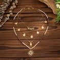 thumbnail image 5 of NICKSUN Vintage Boho Beaded Clavicle Chain Necklace Sun Pendant Stackable Necklace Long Multi-layered Bead Tassel Necklace Summer Beach Jewelry for Women, 5 of 9