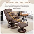 thumbnail image 2 of AVAWING Swivel Recliner Chair with Ottoman, Adjustable Faux Leather Lounge Chair, Reclining Chair and Ottoman with Wood Base for Living Room & Bedroom, Brown, 2 of 8