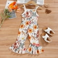 thumbnail image 4 of Lilgiuy Toddler Baby Girls Fashion Cute Flowers Print Ruffles Flared Pants Jumpsuit Romper 2022 Fall Winter, 4 of 5