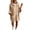 Khaki, variant on Yigetop Women's Oversized Short Sleeve Hoodie Dress, Loose Casual Sweatshirt Dress with Side Pockets Black L
