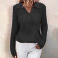 thumbnail image 5 of Women's Lapel Sweater, Women's Knitted Sweater Long Sleeve Casual Slim For Home Office ANGGREK Otros, 5 of 5