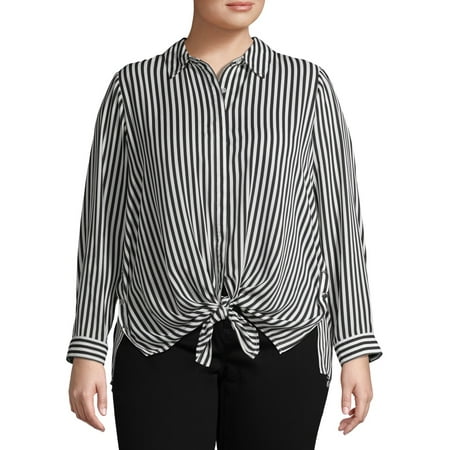 Zac + Rachel Women's Plus Size Striped Tunic Top