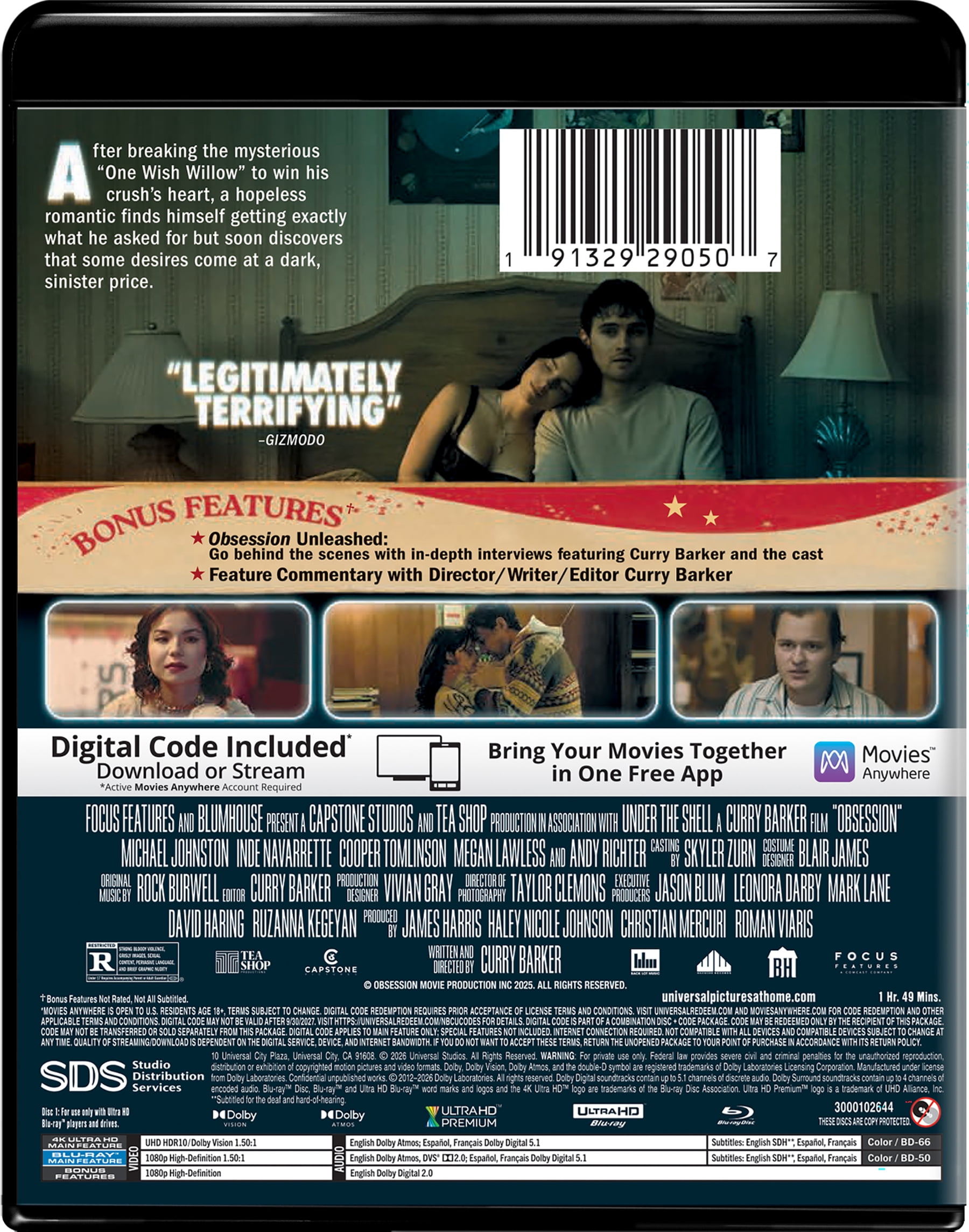 Obsession (4K Ultra HD + Blu-ray + Digital Copy), Horror, Universal