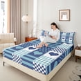 thumbnail image 4 of Castle Fairy Love Heart Print Twin Sheet Sets 3pcs for Boys Girls,Romantic Valentine Twin Fitted Sheet Microfiber,Geometric Stripes Plaid Breathable Flat Sheet,Ultra Soft Home Decor, 4 of 7