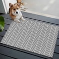 thumbnail image 4 of Grey Herringbone Stripes Washable Small Entryway Area Rugs 2'x3', Modern Abstract Geometric Gray Simple Lines Low Pile Throw Rug Non-Slip Sturdy Edge Binding Carpet for Front Door Floor Room Entry, 4 of 9