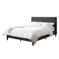 thumbnail image 3 of CorLiving Emerson Upholstered Adult Queen Platform Bed with Slats and Tufted Headboard - No Box Spring Required, Dark Grey, 3 of 6