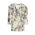 thumbnail image 5 of Njagoc3 Womens 3/4 Sleeve V-Neck Geometric Print Blouse - Lightweight Summer Casual Wear (Black & White), 5 of 6