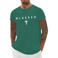 thumbnail image 2 of Ankishi Christian T Shirts for Men Crew Neck Blessed Casual Graphic Tees Lightweight Basic Tops Short Sleeve for Travel Dating, 2 of 7