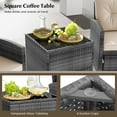 thumbnail image 2 of Gymax 5PCS Rattan Furniture w/ 2 Ottomans & Tempered Glass Coffee Table Patio Brown, 2 of 6